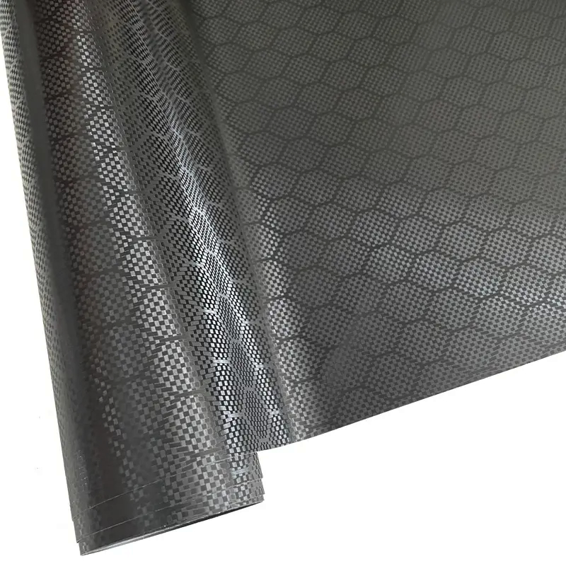 22€/m² Carbon Honigwaben Schwarz Autofolie Luftkanäle 3D Car
